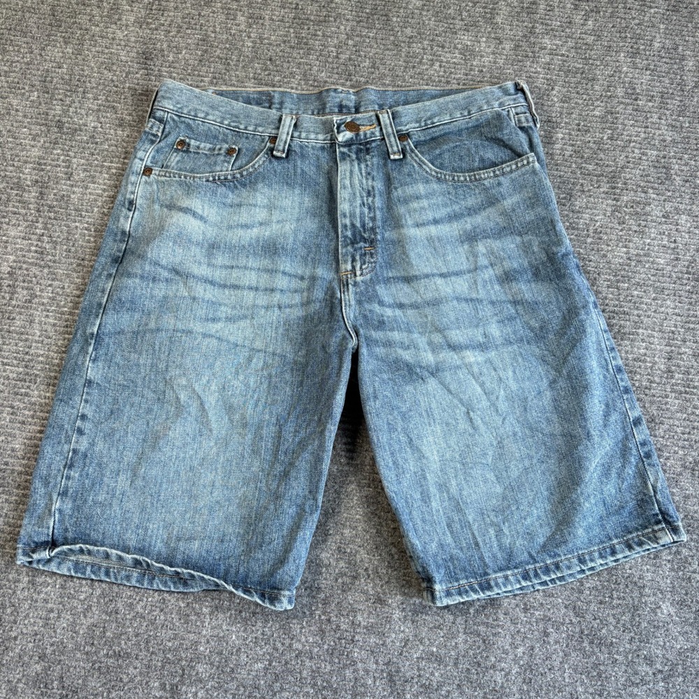 Wrangler Relaxed Fit Denim Shorts Mens 32 Blue Medium Wash Jorts 606NWCO